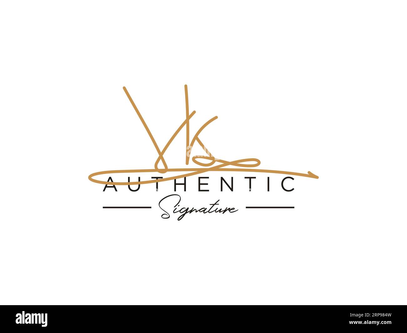 Modèle de logo de signature VK Vector. Illustration de Vecteur