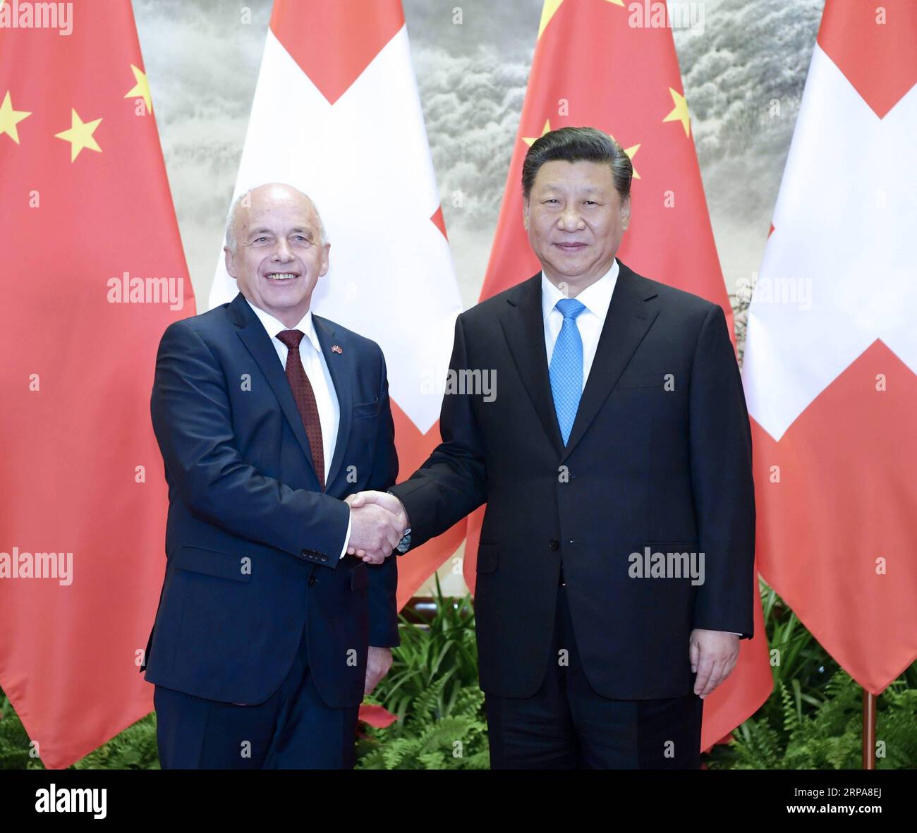 (190429) -- PÉKIN, le 29 avril 2019 -- le président chinois Xi Jinping s'entretient avec le président de la Confédération suisse Ueli Maurer au Grand Hall du peuple à Pékin, capitale de la Chine, le 29 avril 2019.) CHINA-BEIJING-XI JINPING-SWITZERLAND-TALKS (CN) LIXXUEREN PUBLICATIONXNOTXINXCHN Banque D'Images