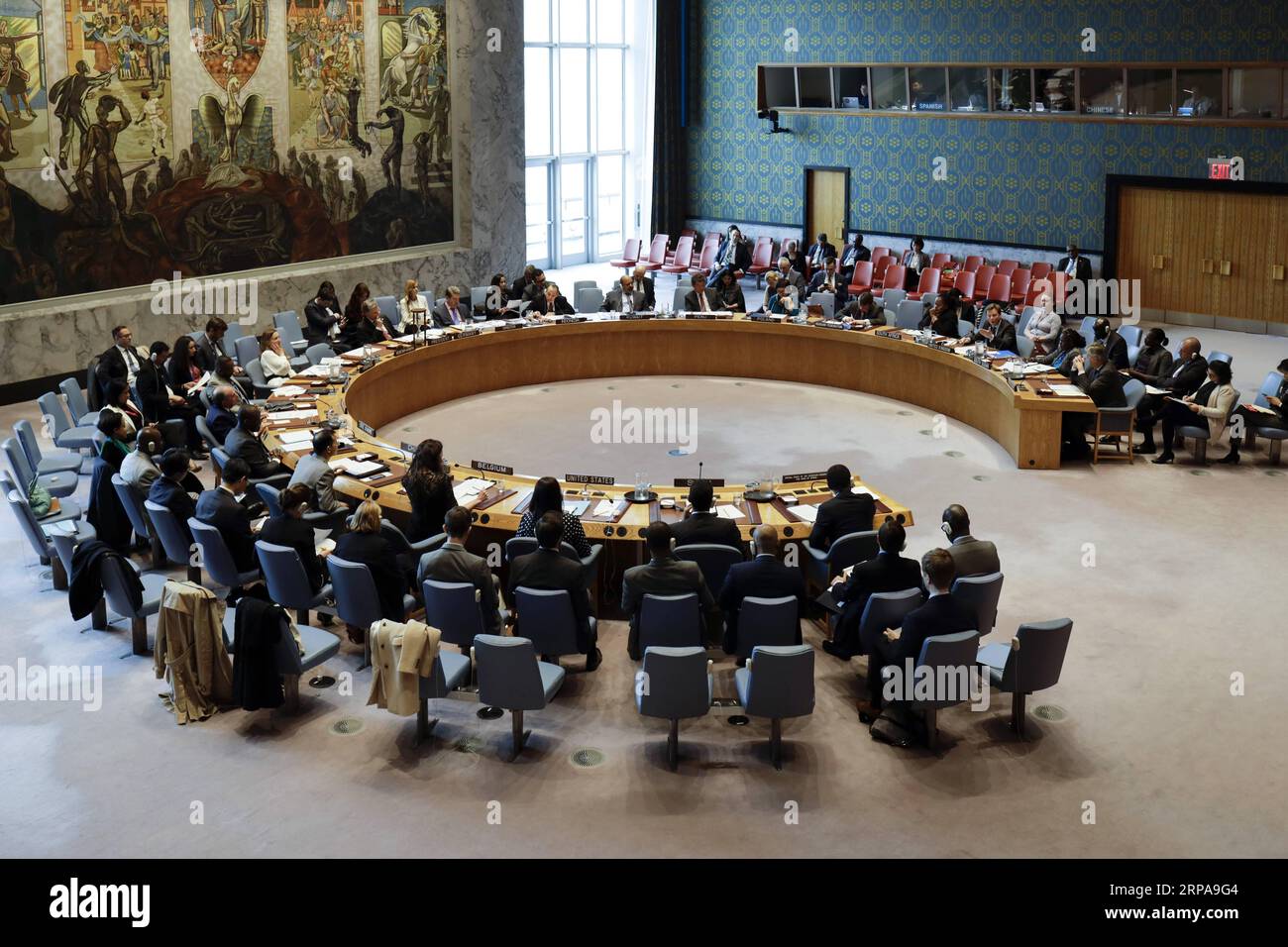 (190430) -- NATIONS UNIES, 30 avril 2019 -- une photo prise le 30 avril 2019 montre la réunion du Conseil de sécurité des Nations Unies sur la situation au Soudan et au Soudan du Sud, y compris la situation à Abyei, au siège des Nations Unies à New York.) RÉUNION DU CONSEIL DE SÉCURITÉ-SOUDAN ET SOUDAN DU SUD-ABYEI LIXMUZI PUBLICATIONXNOTXINXCHN Banque D'Images