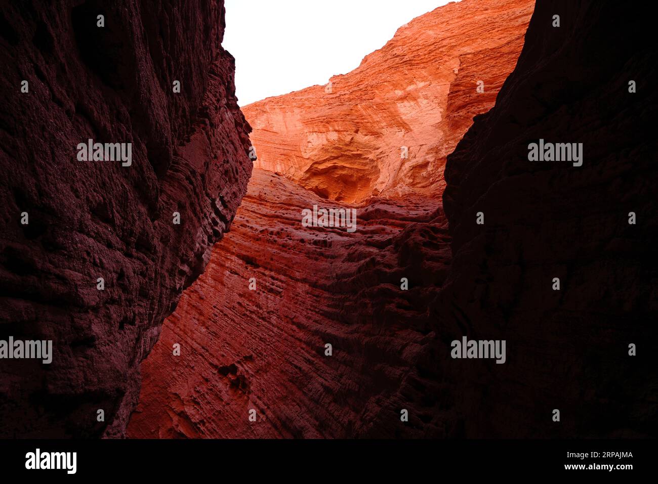 Une vue panoramique sur un canyon profond et sombre Banque D'Images