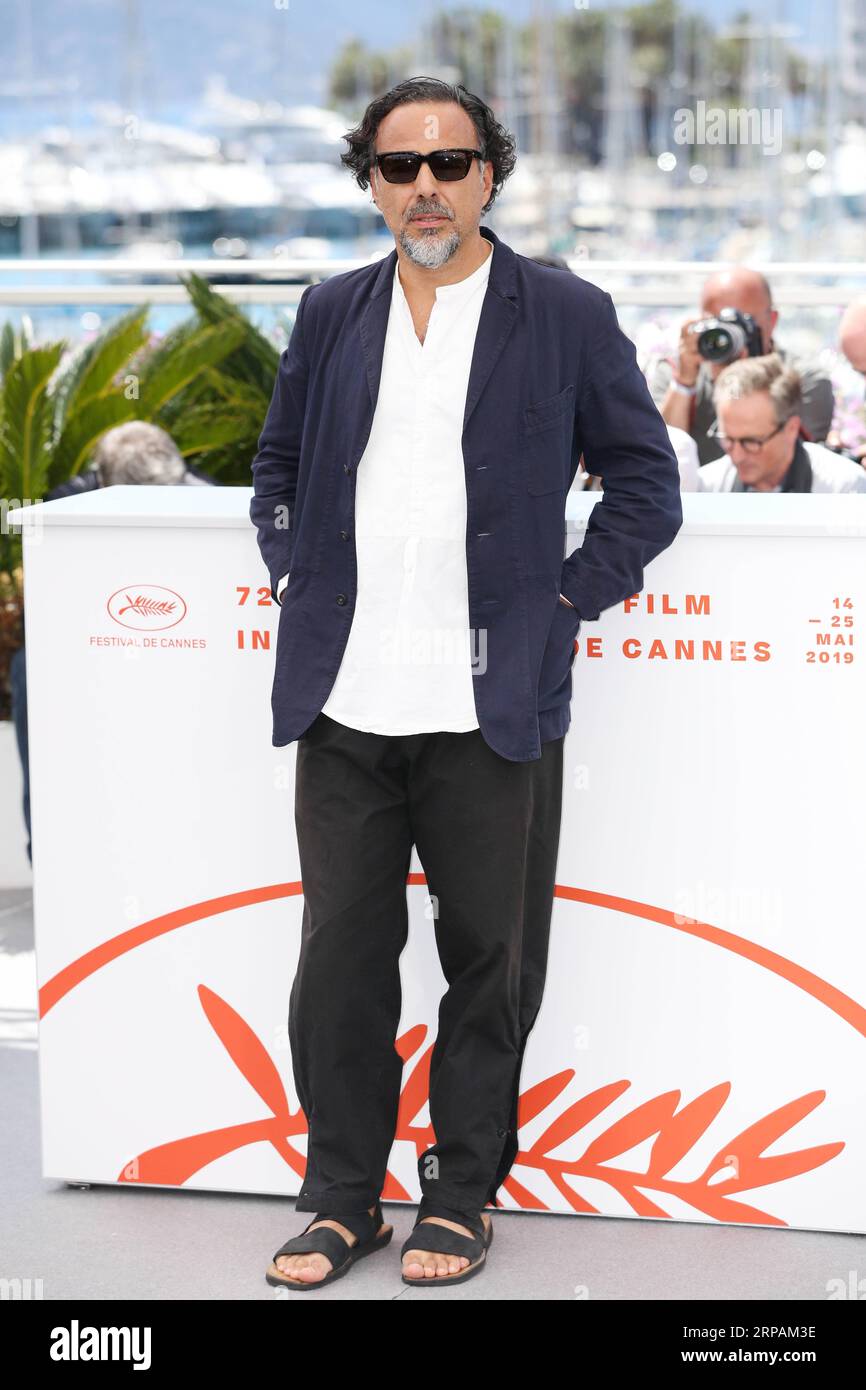 (190514) -- CANNES, 14 mai 2019 (Xinhua) -- le réalisateur mexicain et président du jury du Festival de Cannes Alejandro Gonzalez Inarritu pose pour des photos lors d'un photocall à Cannes, France, le 14 mai 2019. (Xinhua/Gao Jing) FRANCE-CANNES-72E FESTIVAL INTERNATIONAL DU FILM-JURY PUBLICATIONxNOTxINxCHN Banque D'Images