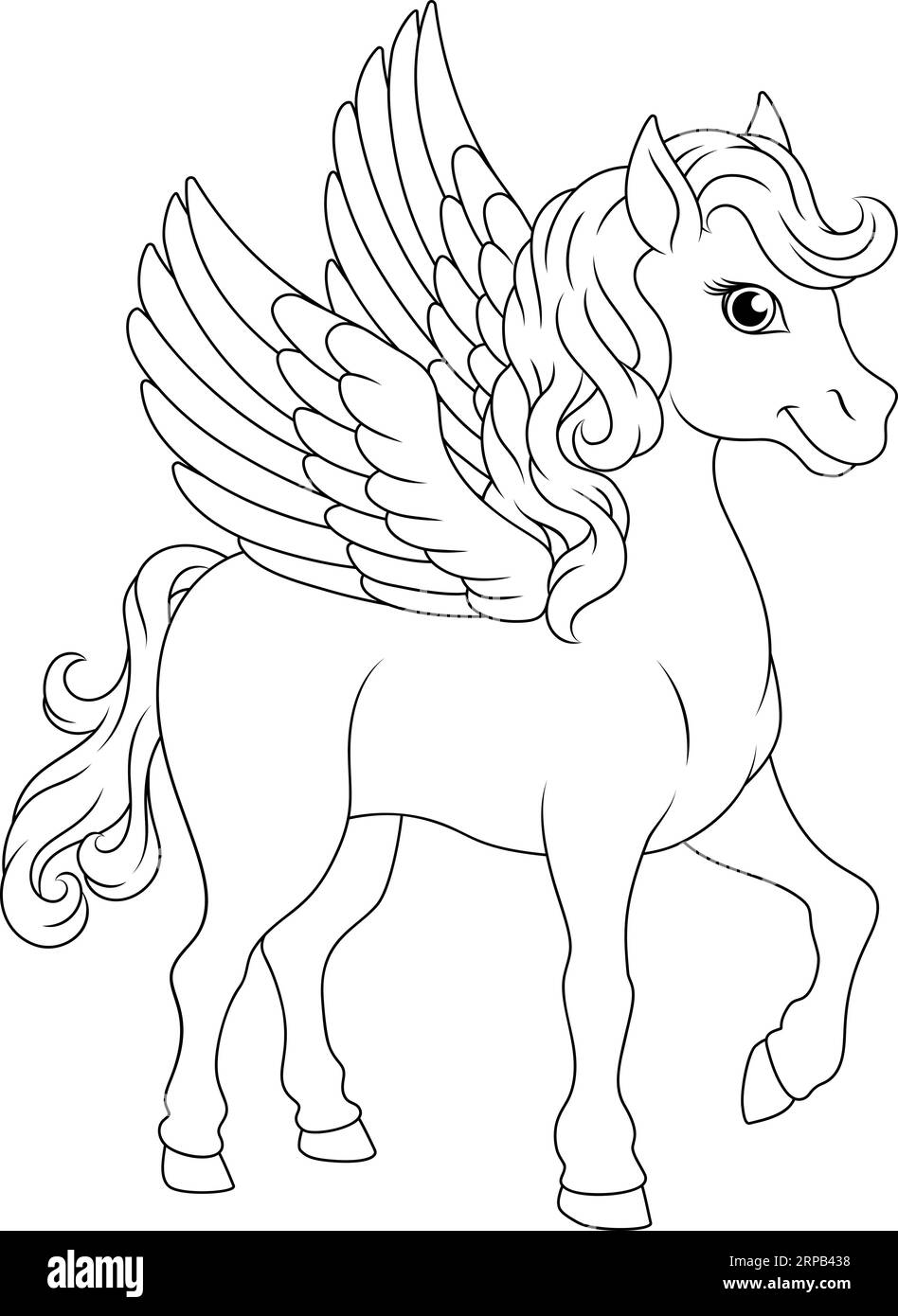 Pegasus Wings Horse Cartoon Animal Illustration Illustration de Vecteur