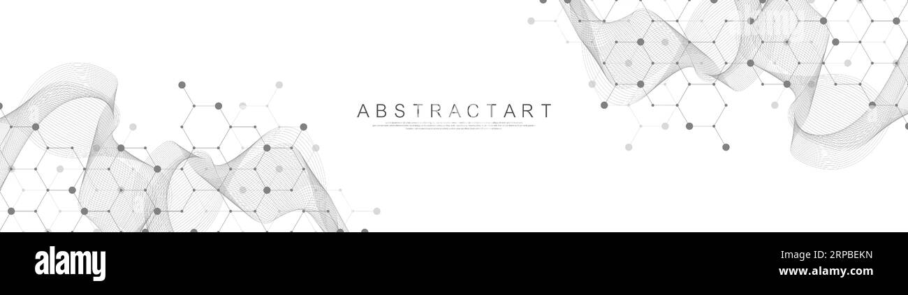 Conception du contexte du concept d'innovation des soins de santé et des modèles médicaux. Résumé géométrique hexagons forme la médecine et la science de fond. Vecteur Illustration de Vecteur