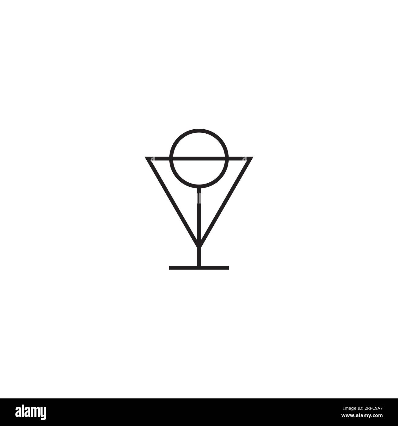 Logo ou icône en verre à cocktail et symboles Alchemy Illustration de Vecteur