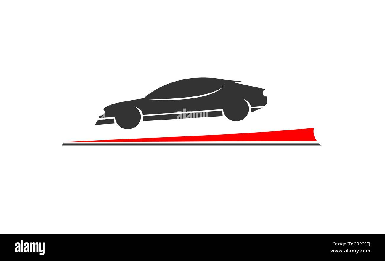 voiture de sport de course de rallye, logo Illustration de Vecteur