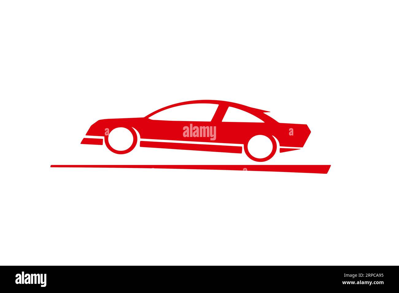 voiture sport personnalisée, logo rouge sur blanc Illustration de Vecteur