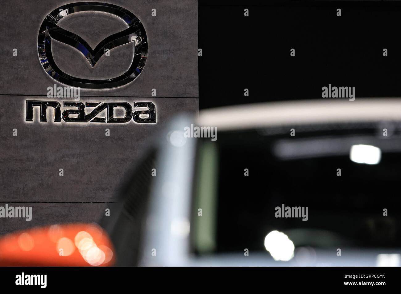 Bangkok, Thaïlande. 3 septembre 2023. Le logo de la marque de fabrication automobile Mazda à Bangkok International Grand Motor sale à Bangkok, Thaïlande, le 3 septembre 2023. (Image de crédit : © Valeria Mongelli/ZUMA Press Wire) USAGE ÉDITORIAL SEULEMENT! Non destiné à UN USAGE commercial ! Banque D'Images