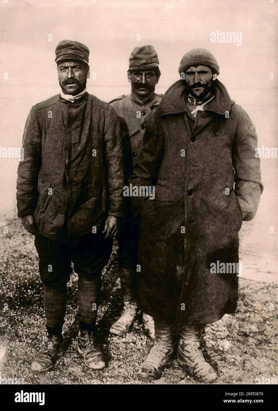 Grande Guerre 1915 - 1918 - Portrait de trois soldats italiens Banque D'Images