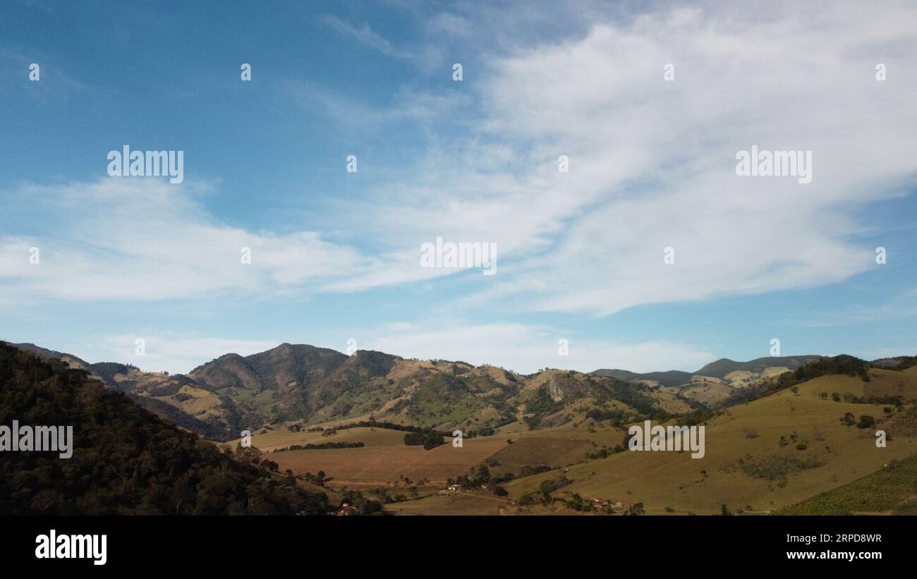 Drone Photographie de paysage de collines photographié nature Banque D'Images