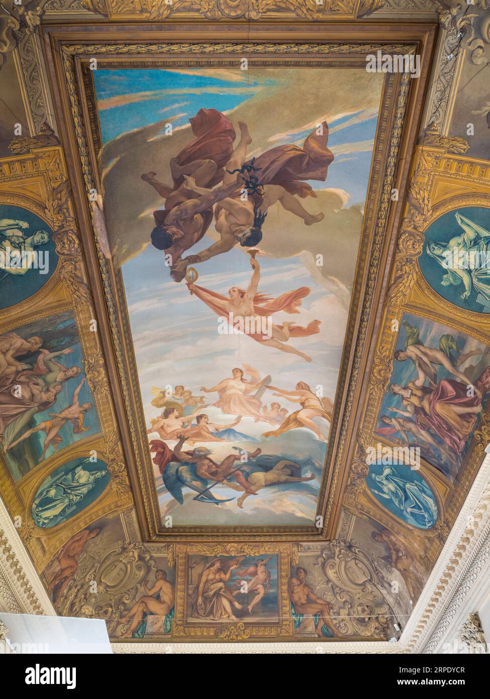 Mur de plafond, Musée National des Archives - Hôtel de Soubise, oeuvre d'art, Paris, France, Europe, UE. Banque D'Images