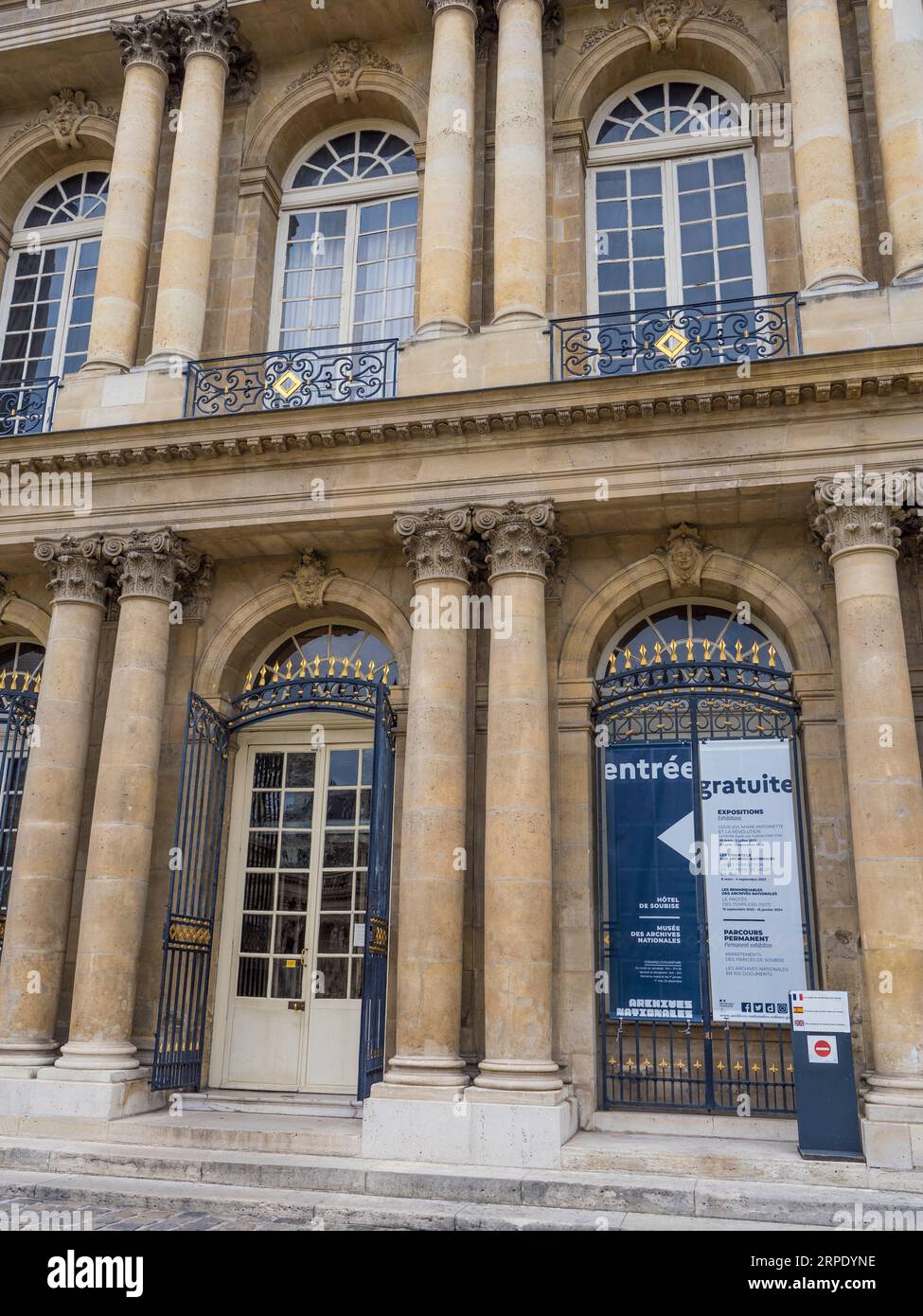 Cour, Musée des Archives nationales - Hôtel de Soubise, Paris, France, Europe, UE. Banque D'Images