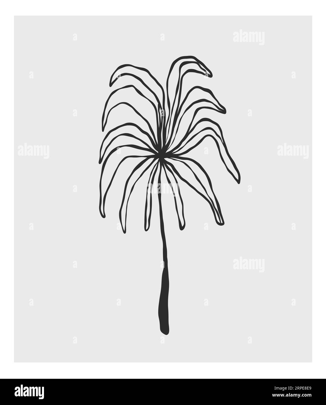 Dessin au trait graphique abstrait vectoriel dessiné à la main impression de collection simple, contemporaine avec l'esthétique Boho formes graphiques organiques.Fashion concept féminin Illustration de Vecteur