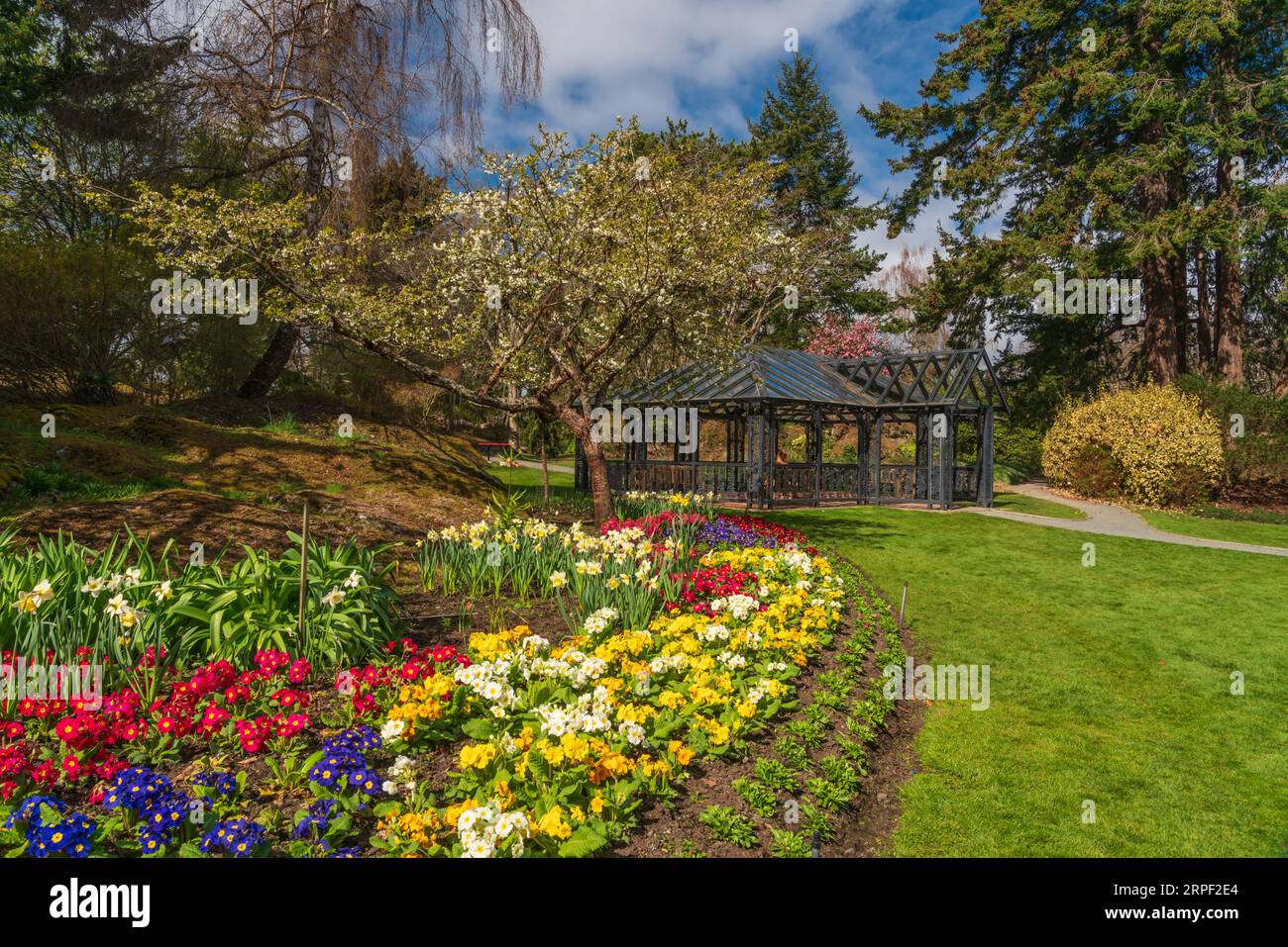 Les jardins botaniques de Government House à Victoria, Île de Vancouver, Colombie-Britannique, Canada. Banque D'Images
