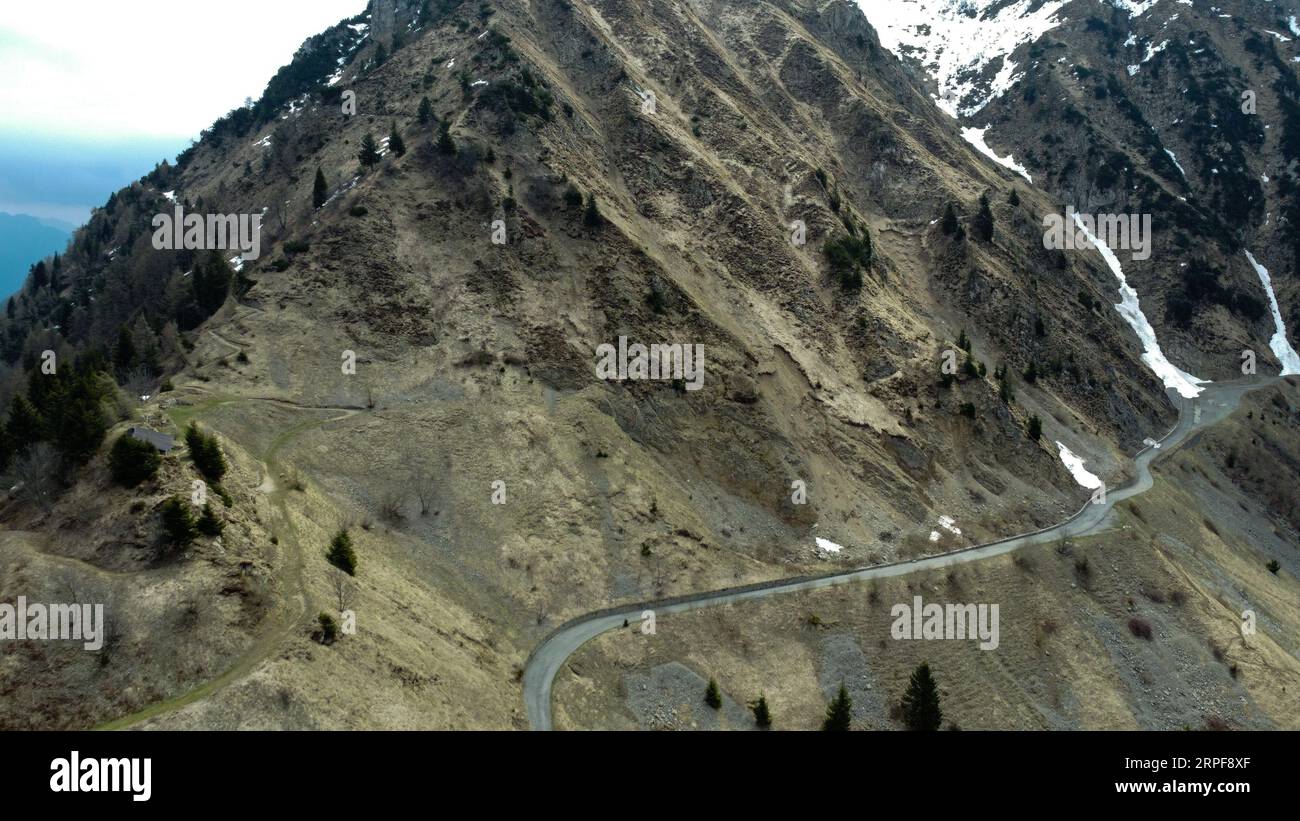 Panorama de montagne, photographie drone, DJI MINI 2 Banque D'Images