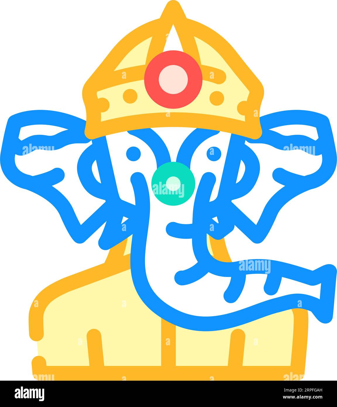 ganesha dieu om illustration vectorielle d'icône de couleur Illustration de Vecteur