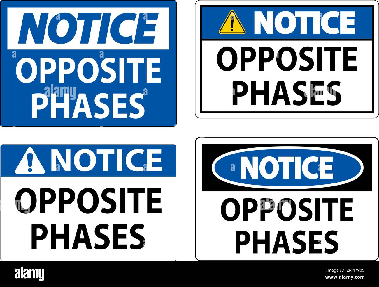 Panneau d'avis, phases opposées Illustration de Vecteur