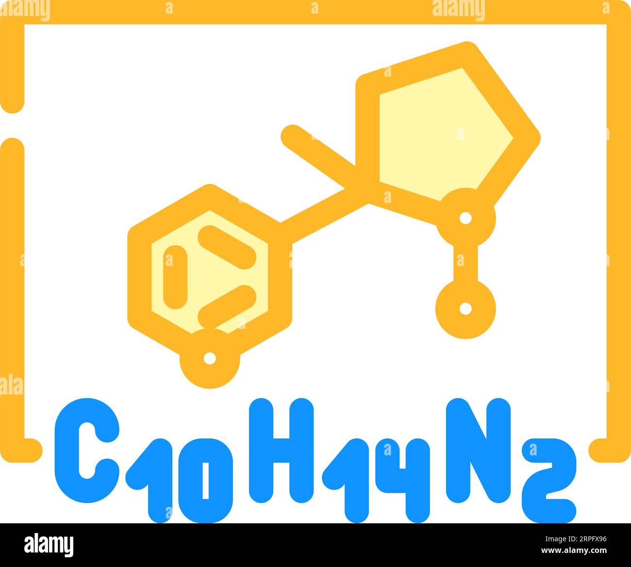 illustration vectorielle de l'icône de couleur de la formule de nicotine Illustration de Vecteur