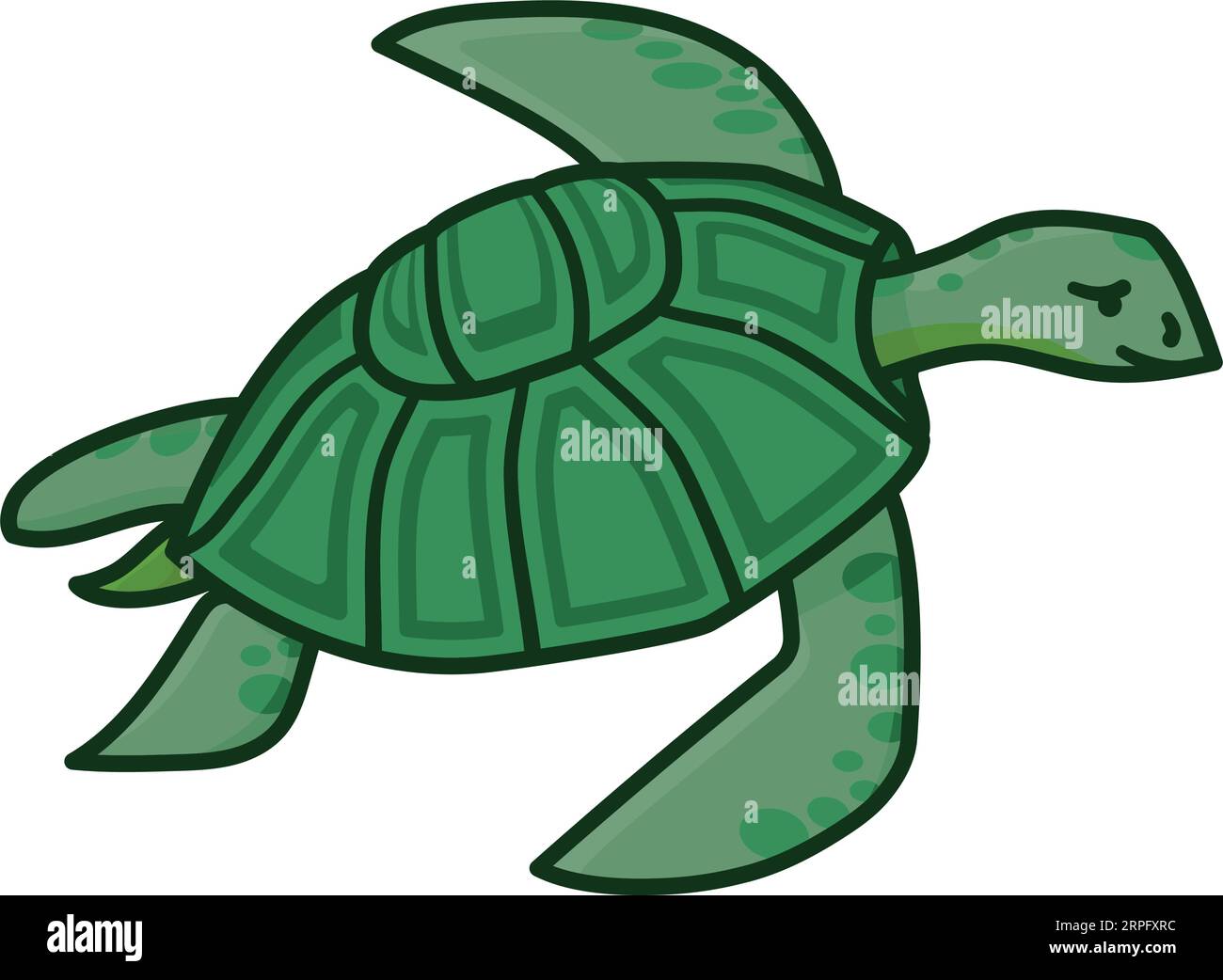 Illustration vectorielle isolée de tortue de mer verte pour la Journée de la tortue de mer le 16 juin Illustration de Vecteur