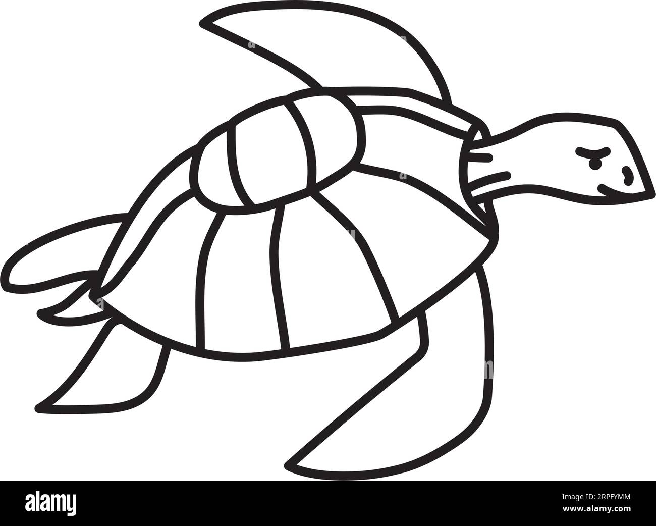 Icône de ligne vectorielle de tortue de mer. Symbole de la vie marine. Illustration de Vecteur