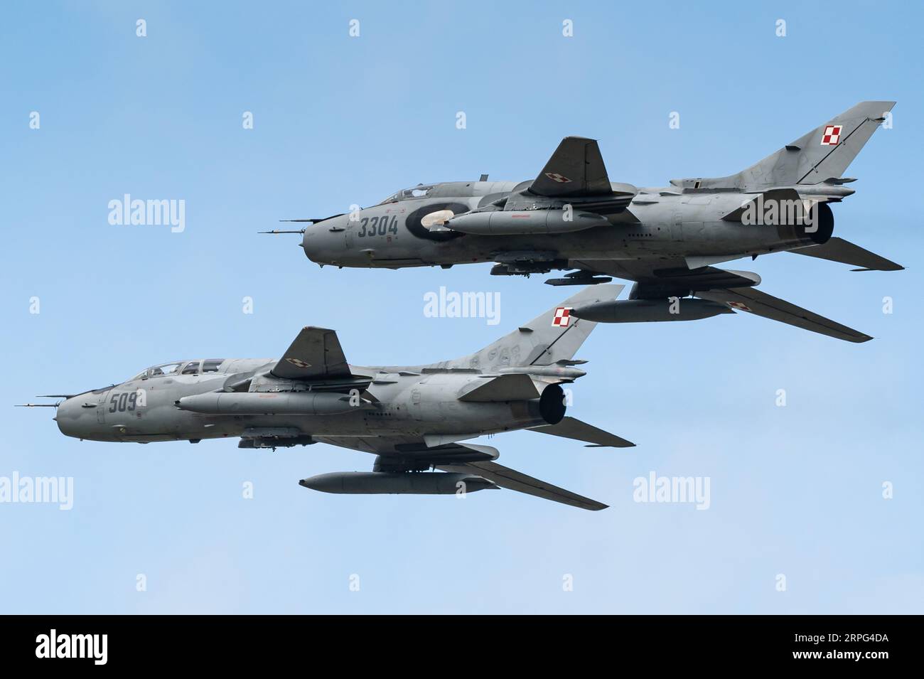 Le chasseur-bombardier Sukhoi su-22 'Fitter' à aile variable de l'armée de l'air polonaise. Banque D'Images