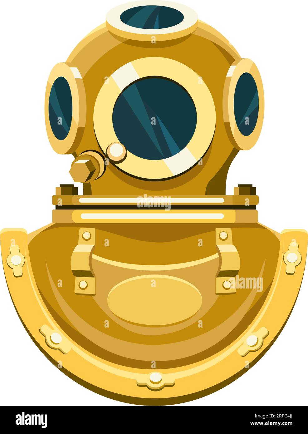 Casque de plongée de dessin animé vintage Illustration de Vecteur