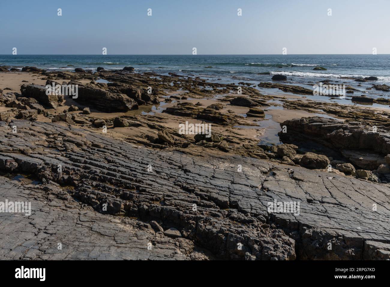 vue panoramique sur Pelican point à Crystal Cove Beach, Newport Coast, Newport Beach, Californie du Sud Banque D'Images