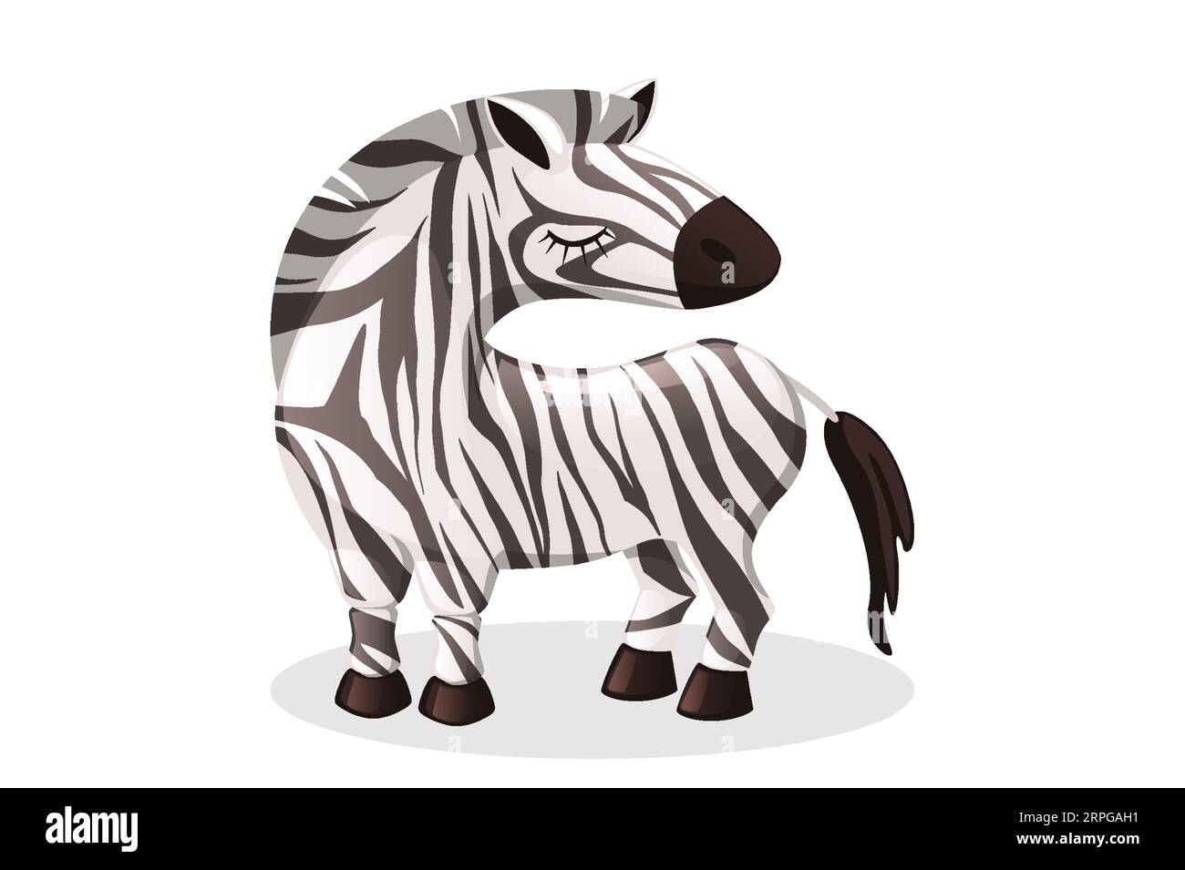 Illustration de vecteur animal mignon de dessin animé Zebra Illustration de Vecteur