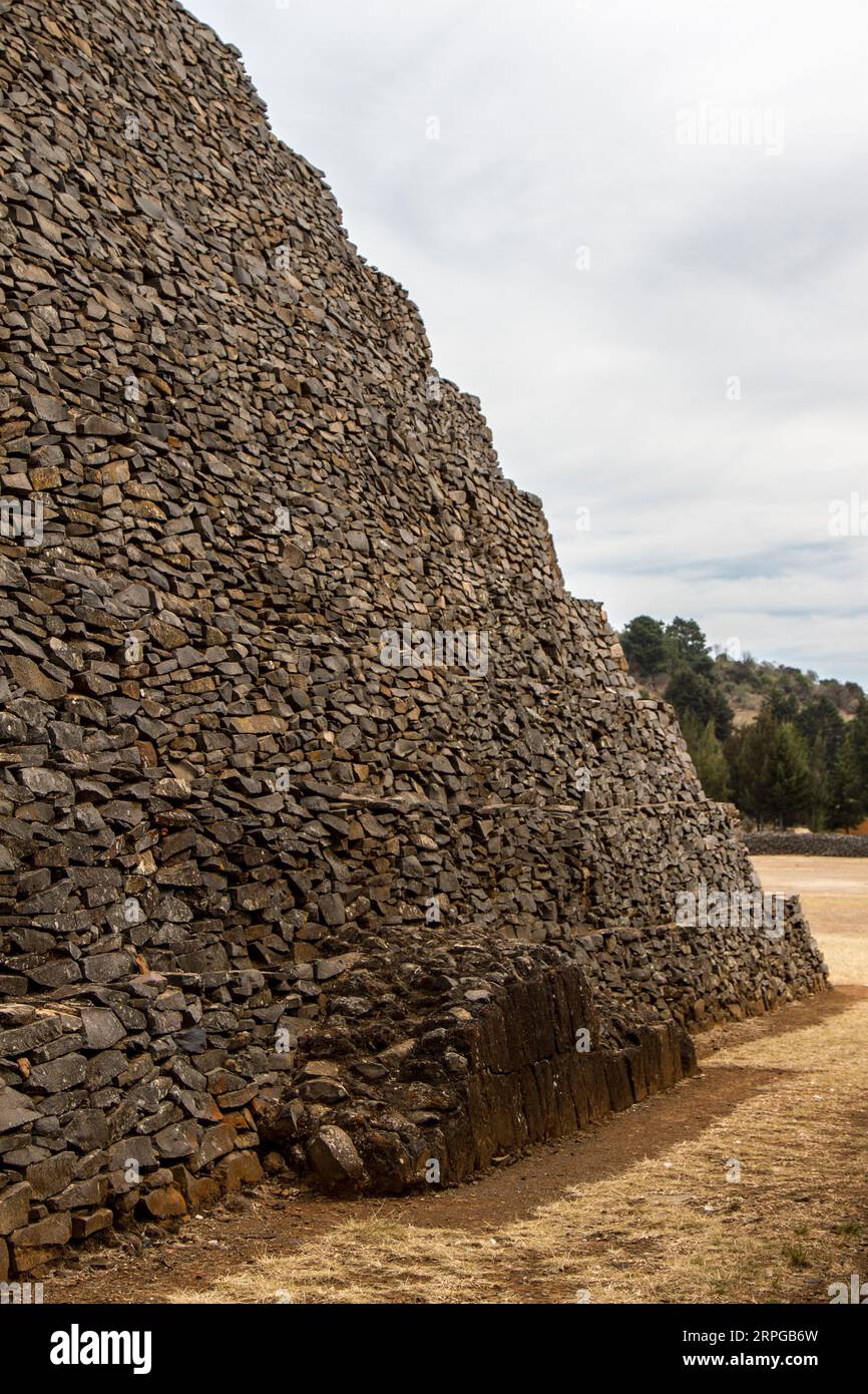 Site archéologique d'Ihuatzio, Michoacan, Mexique. Pyramides. Banque D'Images