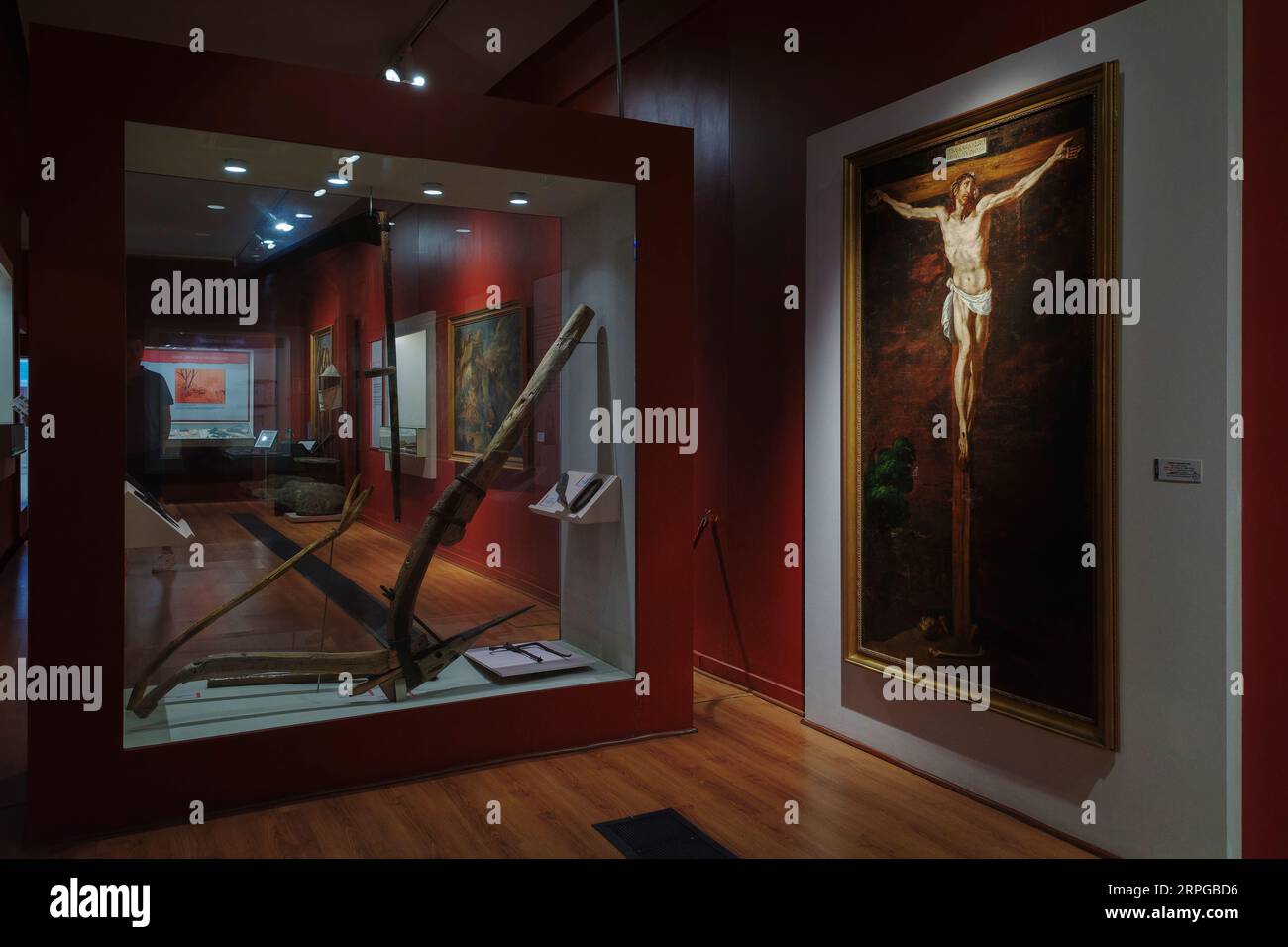 palais des ducs d'Infantado, pistolets du 19e siècle dans le plus ancien musée provincial d'Espagne dans la ville espagnole de Guadalajara, Europe. Banque D'Images