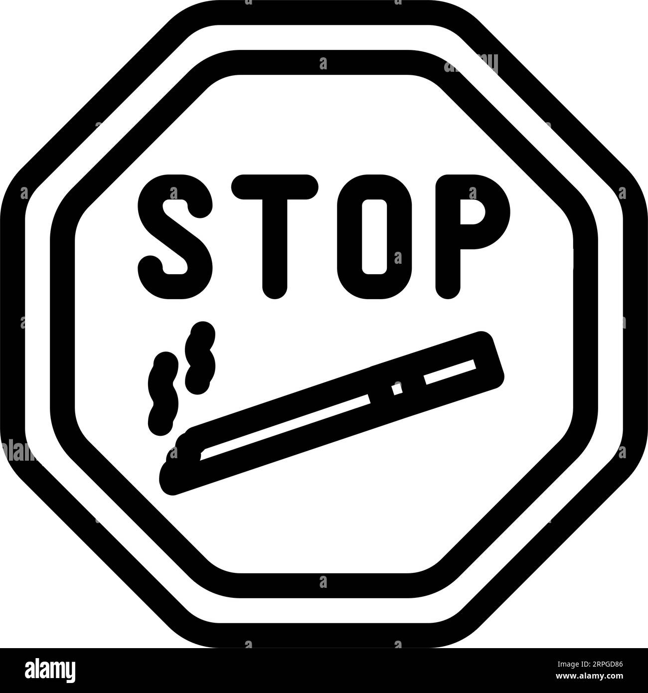 illustration du vecteur de l'icône de la ligne d'arrêt de nicotine Illustration de Vecteur