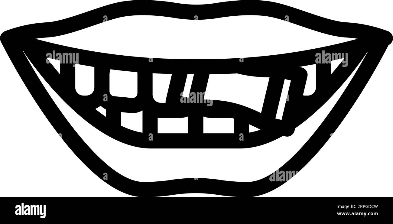 illustration vectorielle de l'icône de la ligne de bouche de nicotine de snus Illustration de Vecteur