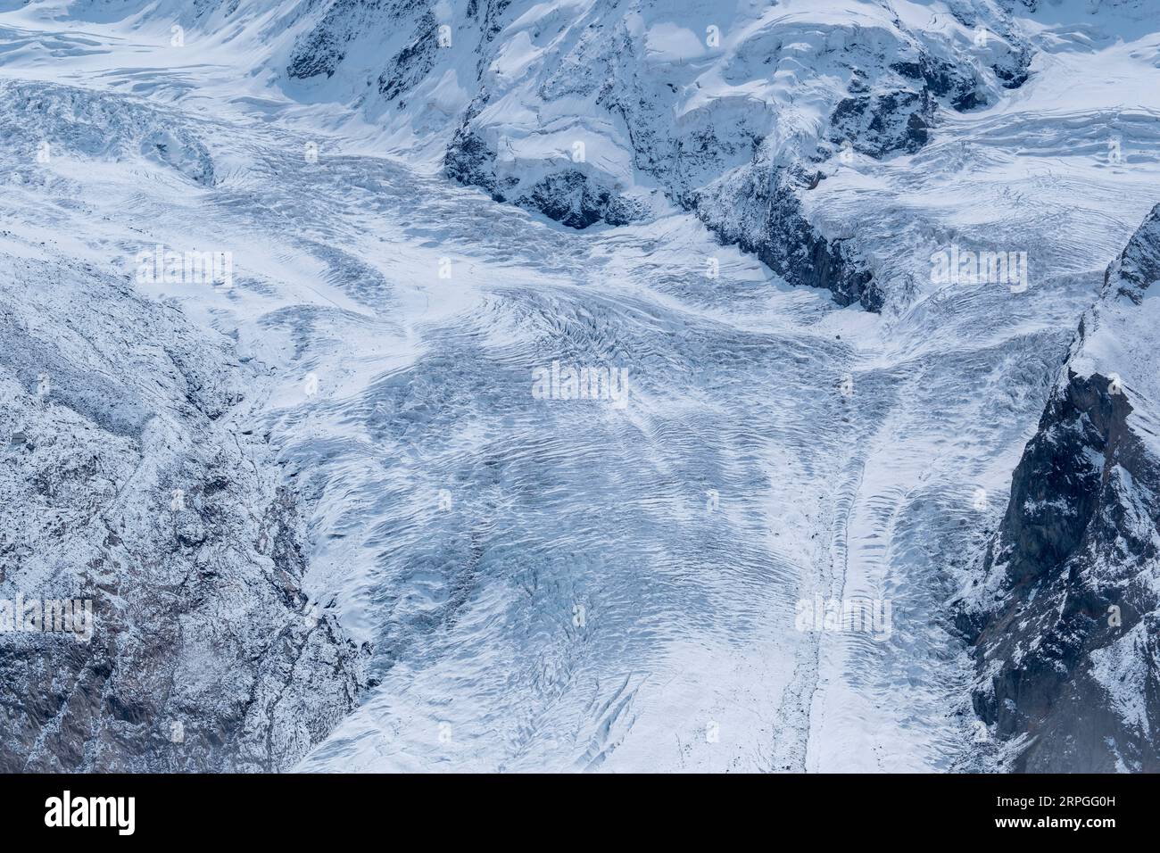 Glacier Gorner, Monte Rosa massif Zermatt, Canton du Valais, Suisse. Banque D'Images