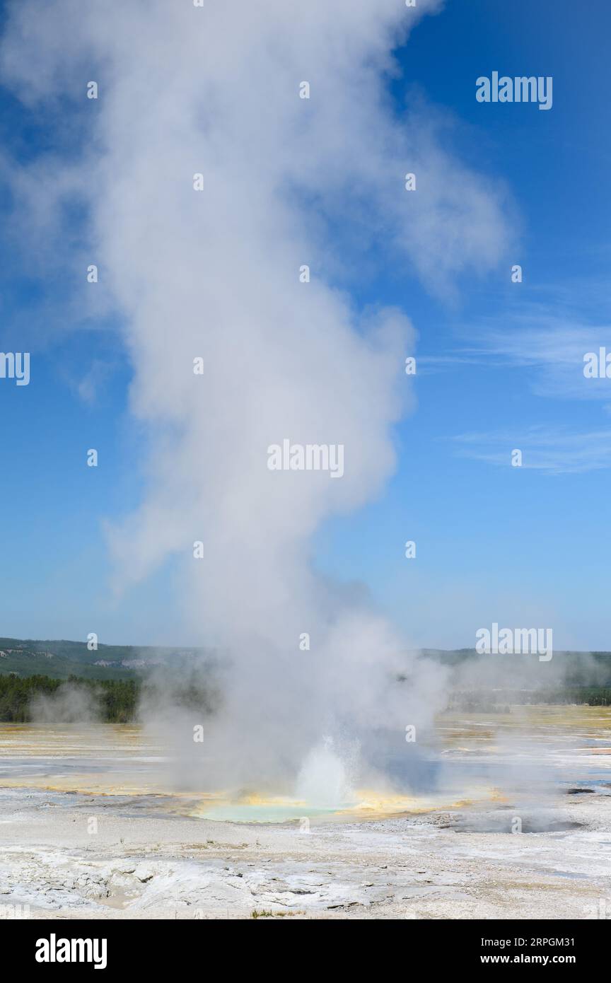 Piscines géothermiques dans les Geyser Basins du parc national de Yellowstone Banque D'Images