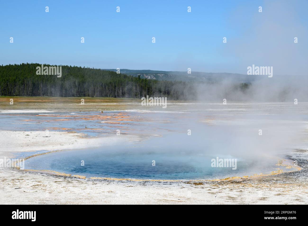 Piscines géothermiques dans les Geyser Basins du parc national de Yellowstone Banque D'Images