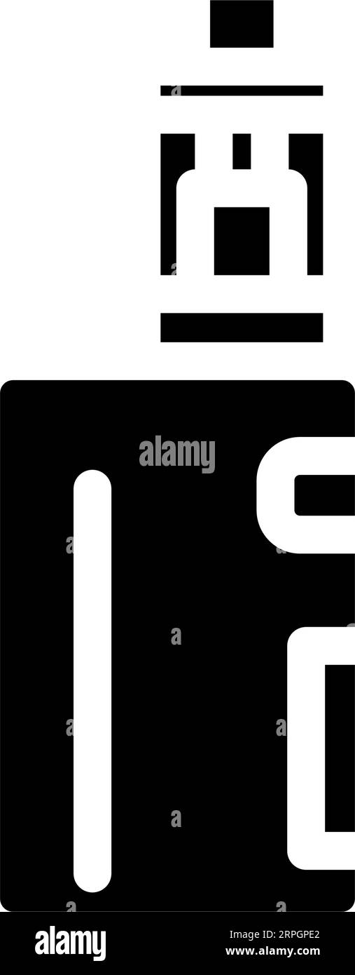 illustration du vecteur d'icône de glyphe de nicotine de la cigarette électrique Illustration de Vecteur