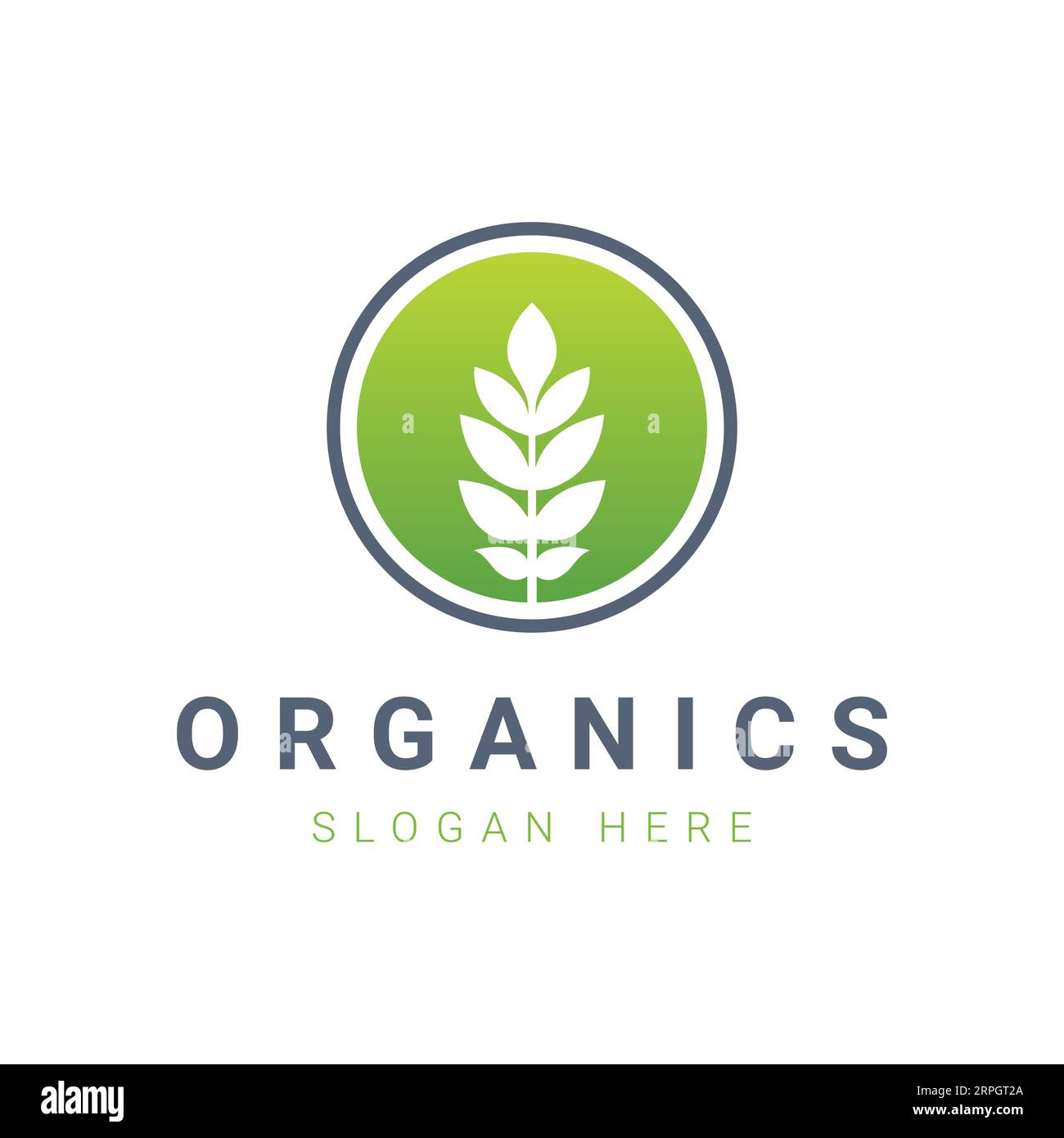 Logo Organic Leaf Design Logotype agricole Illustration de Vecteur