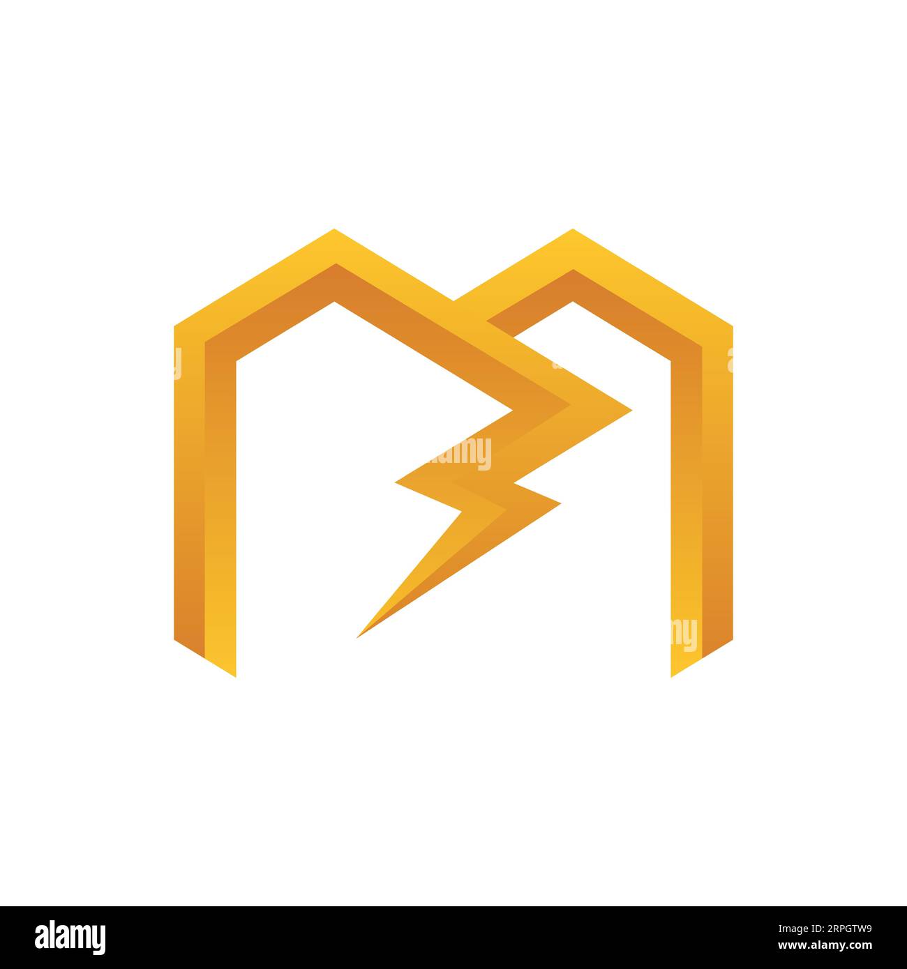 Lettre initiale M avec logo Bolt Design Electric M Illustration de Vecteur