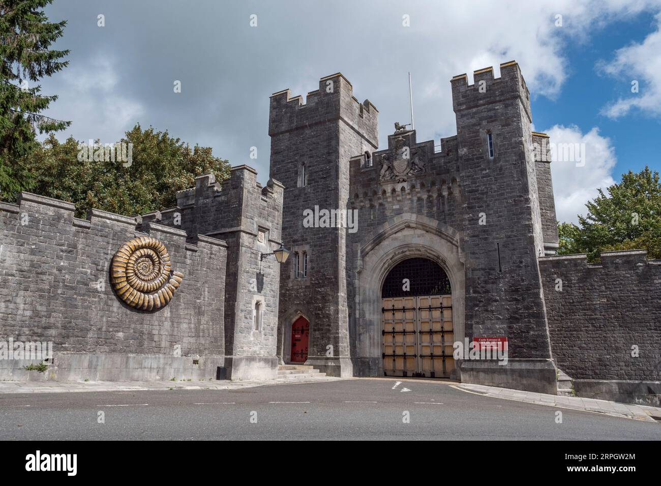 L'entrée High Street Lodge au château d'Arundel, Arundel, West Sussex, Royaume-Uni. Banque D'Images