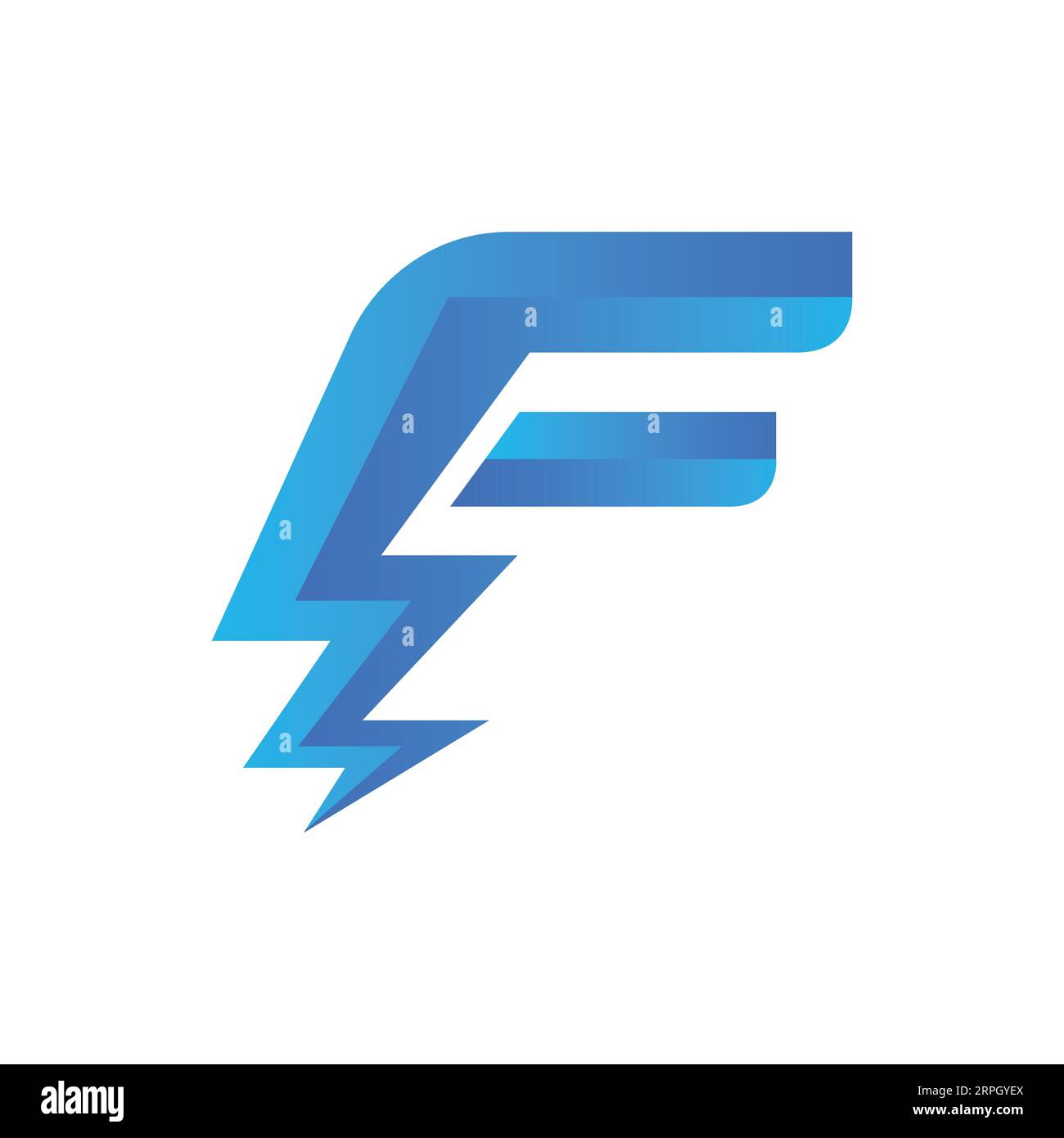 Lettre initiale F avec logo Bolt Design Electric F Illustration de Vecteur