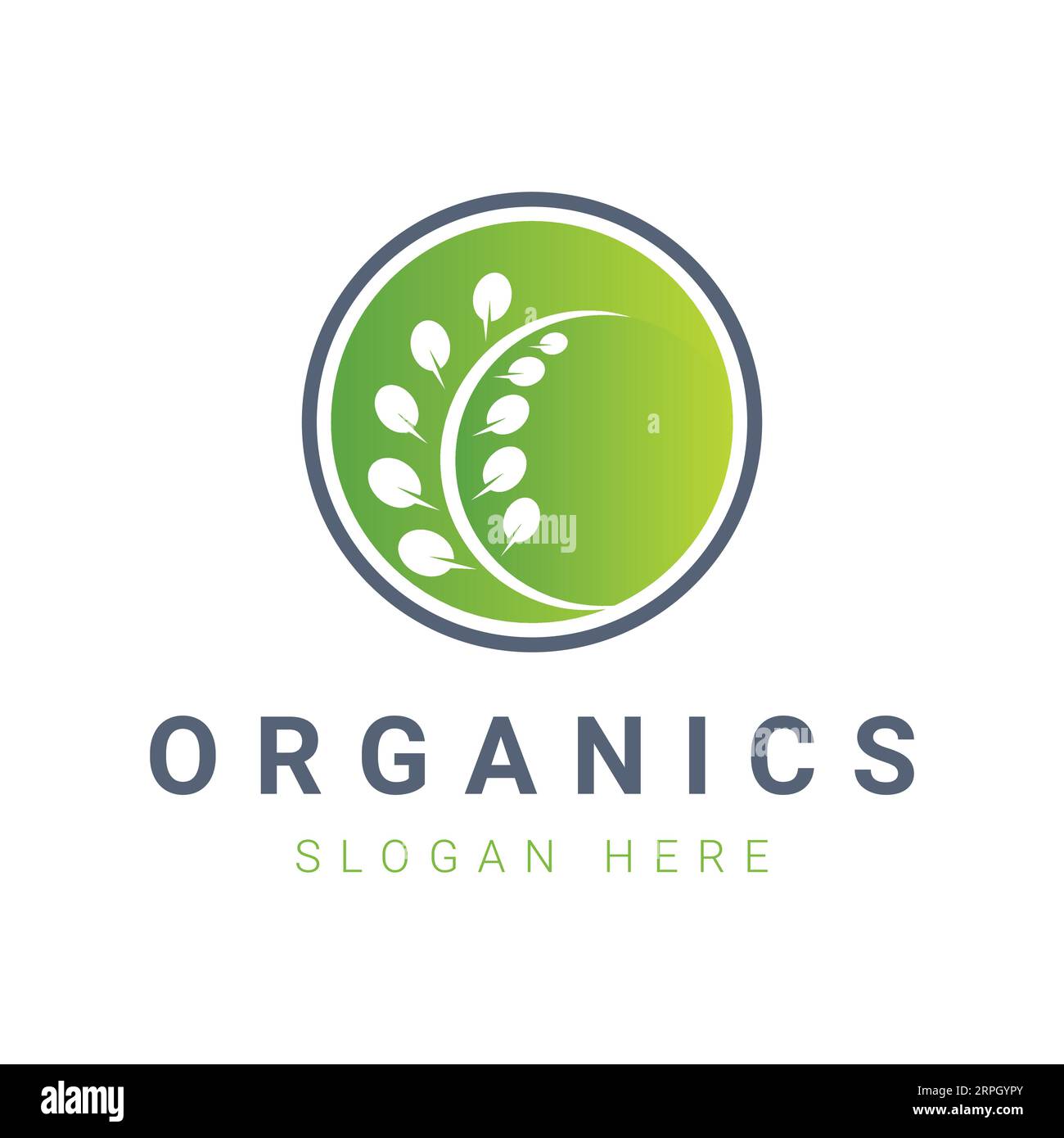 Logo Organic Leaf Design Logotype agricole Illustration de Vecteur