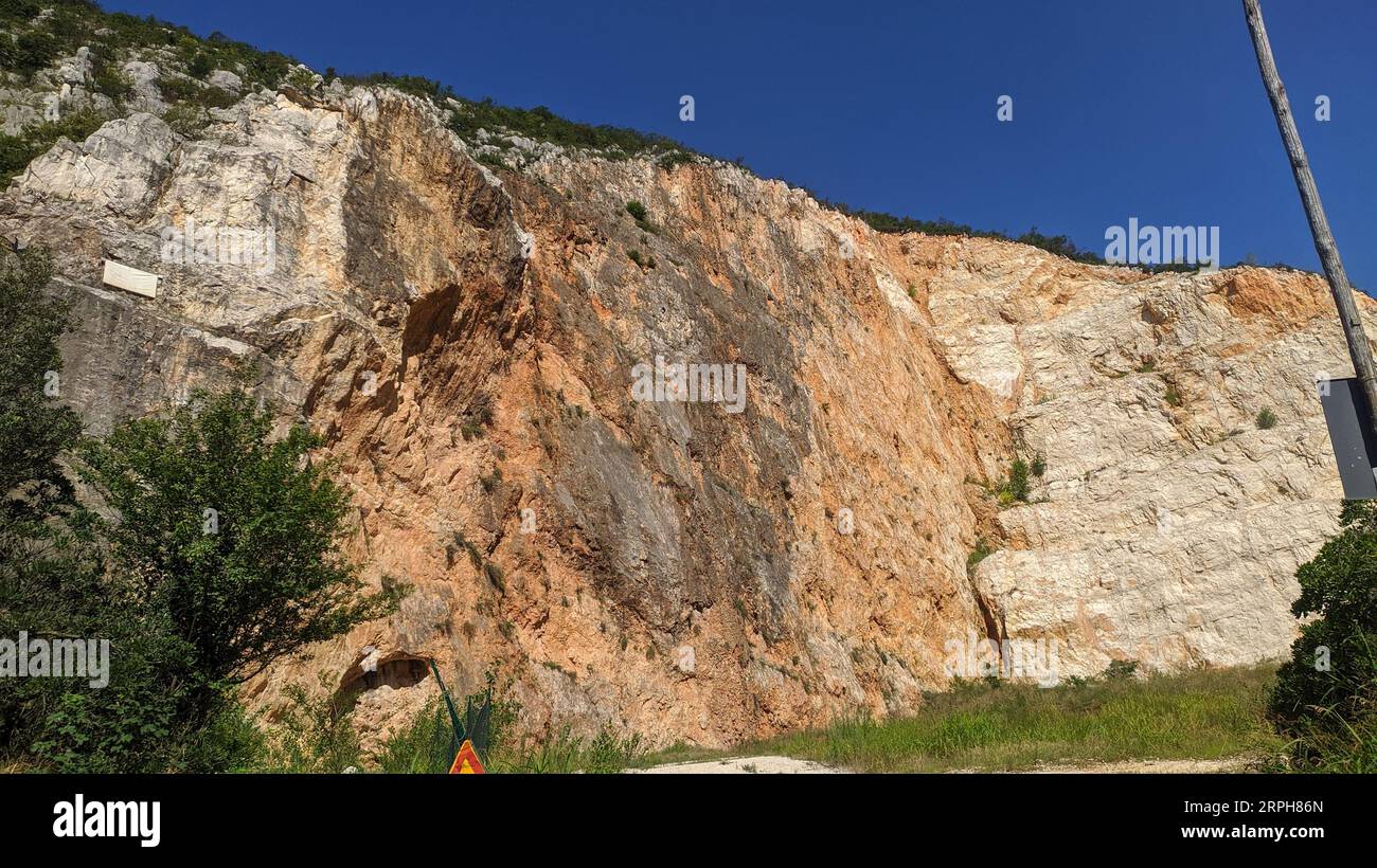 Carrières de marbre à Botticino dans le nord de l'Italie Banque D'Images