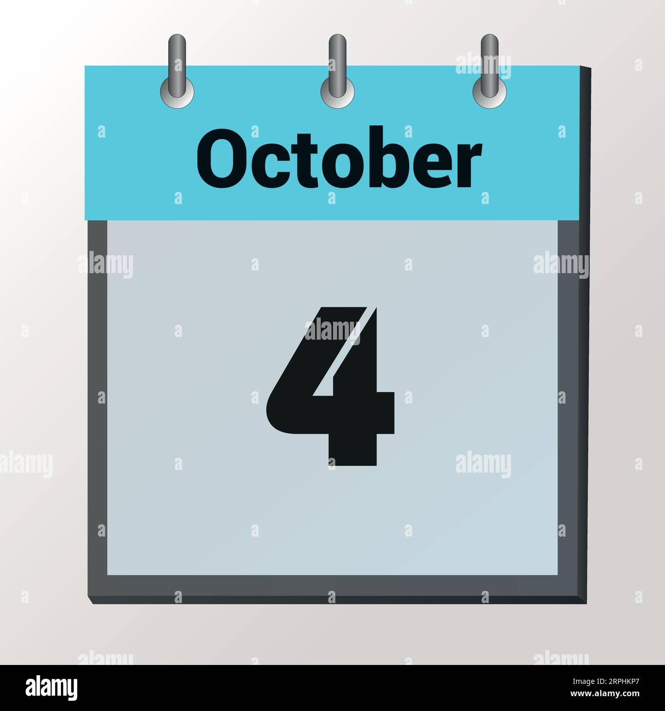 Jour sur le calendrier, format image vectorielle, octobre 4 Illustration de Vecteur