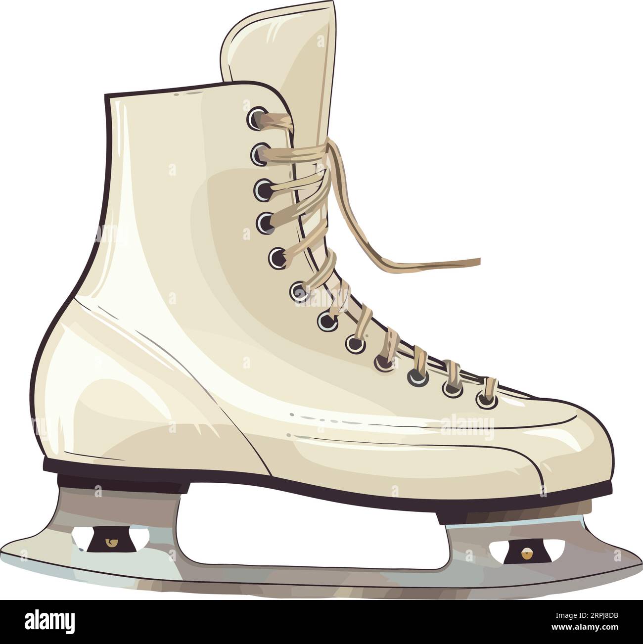 Chaussure de hockey sur glace l sur blanc Illustration de Vecteur