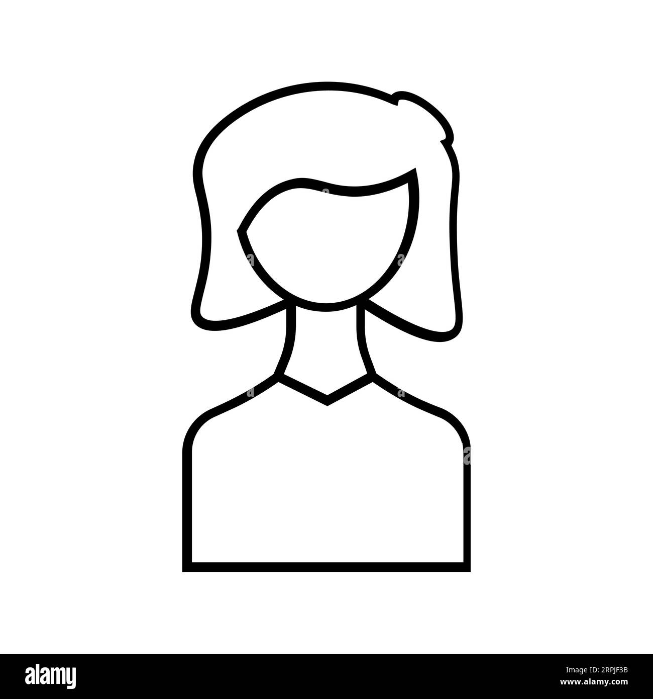 Icône vectorielle modifiable et redimensionnable de L'AVATAR FÉMININ Illustration de Vecteur