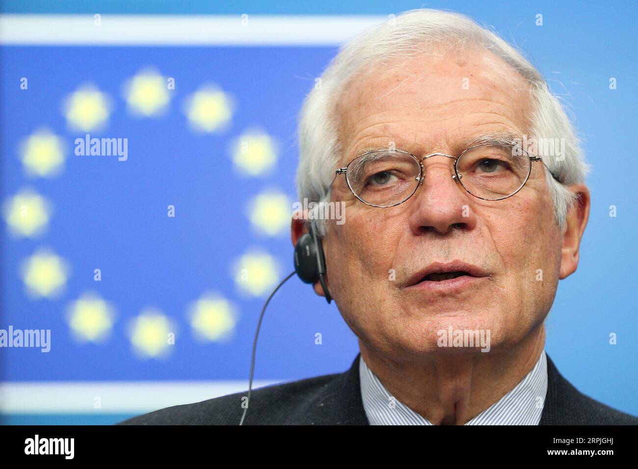 191209 -- BRUXELLES, le 9 décembre 2019 -- le nouveau Haut Représentant de l'UE pour les affaires étrangères et la politique de sécurité Josep Borrell Fontelles prend la parole lors d'une conférence de presse après la réunion du Conseil des affaires étrangères de l'UE au siège de l'UE à Bruxelles, en Belgique, le 9 décembre 2019. La réunion du Conseil "Affaires étrangères" de l'UE a été clôturée lundi. BELGIQUE-BRUXELLES-UE-CONSEIL AFFAIRES ÉTRANGÈRES-SESSION-CLÔTURE ZHENGXHUANSONG PUBLICATIONXNOTXINXCHN Banque D'Images