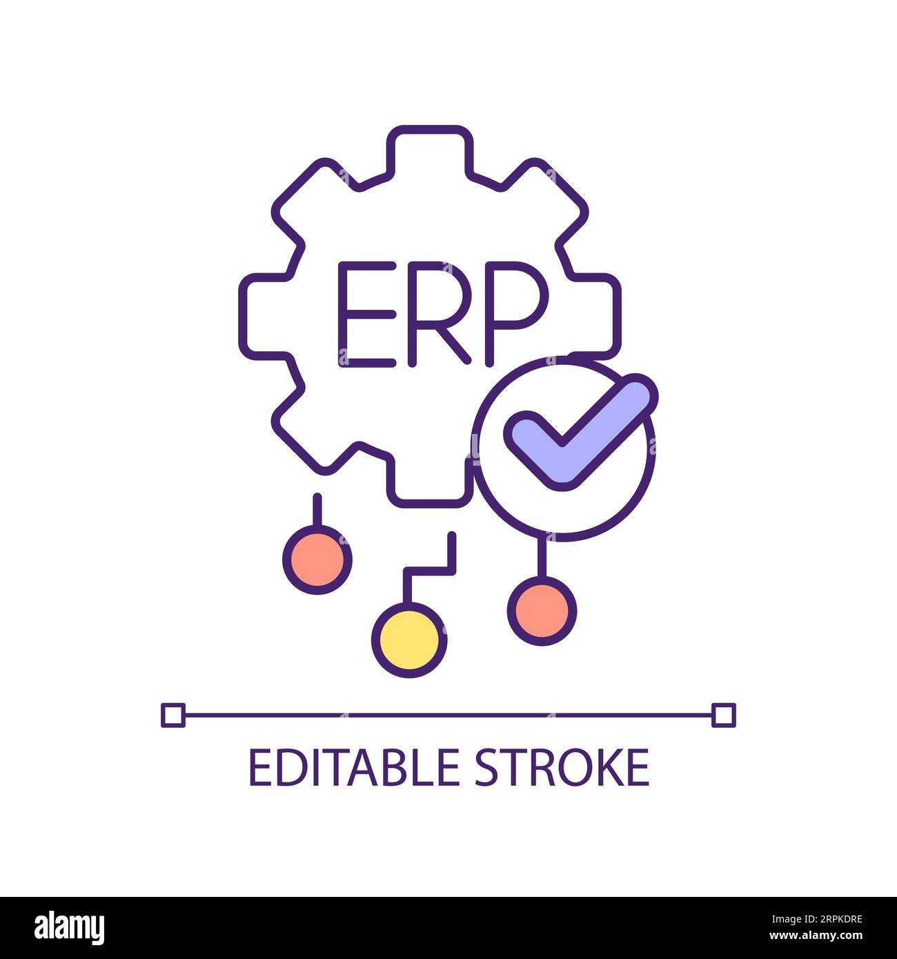 Ligne fine 2D multiple jeux de données icône de temps colorée Illustration de Vecteur