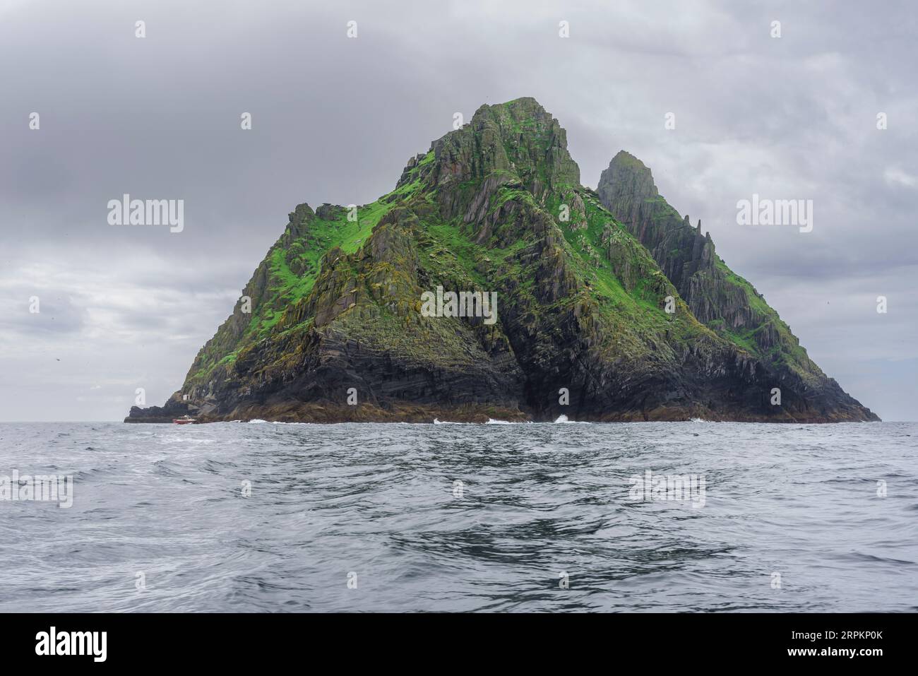Île de Skellig Michael, Mainistir Fhionáin (monastère de Saint-Fionan), comté de Kerry, Irlande, Royaume-Uni Banque D'Images