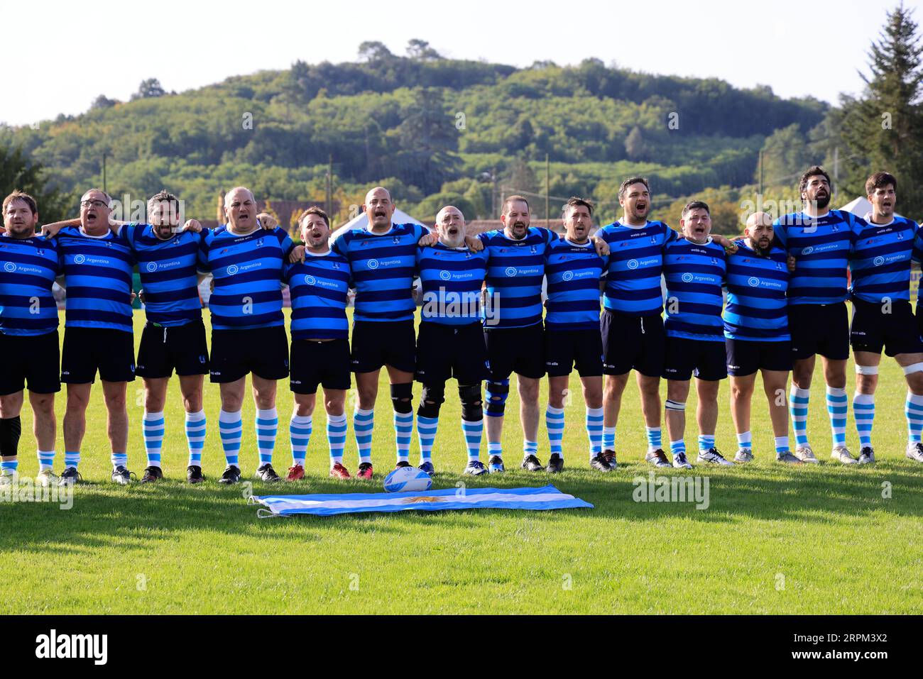 Sarlat, France. 4 septembre 2023. Coupe du monde de rugby parlementaire 2023 en France. Royaume-Uni - Argentine match. Le thé parlementaire argentin Banque D'Images