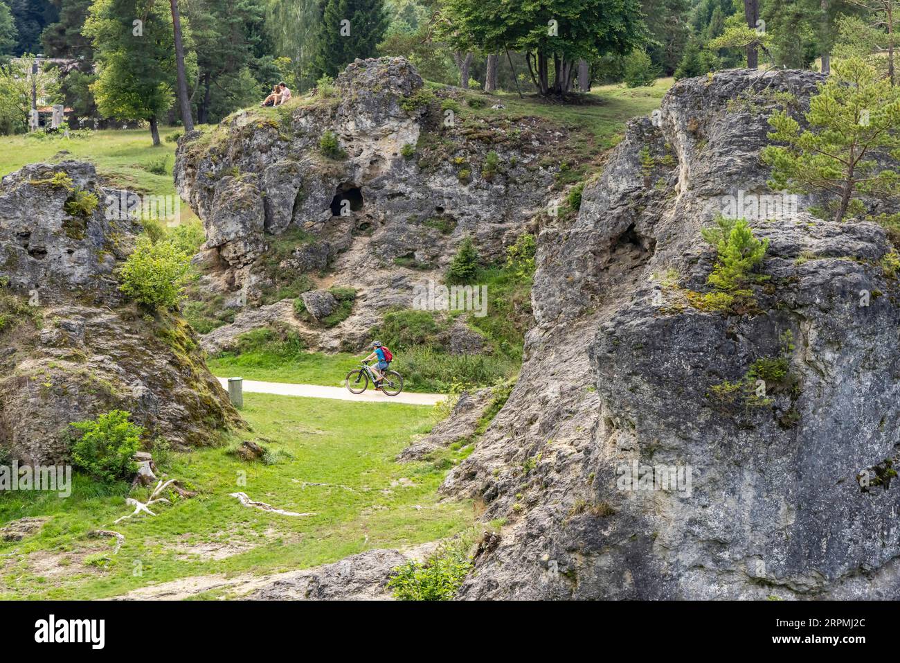 Wental, formations géologiques de l'Alb. Souabe Particulièrement intéressant à voir dans la réserve naturelle sont les roches autoportantes faites de dolomite Banque D'Images