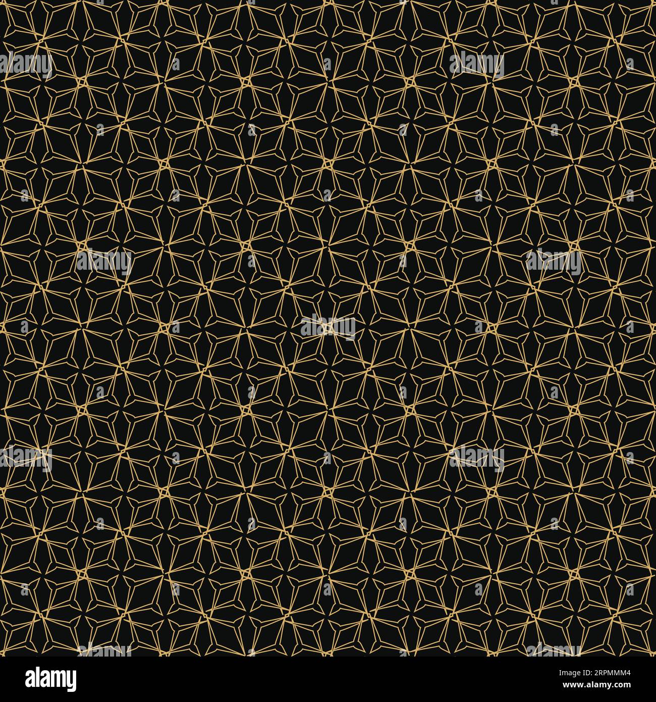 Motif sans couture vecteur doré avec des lignes. Texture géométrique noire et or abstraite. Modèle d'illustration de fond de répétition de luxe pour les impressions de conception. Illustration de Vecteur